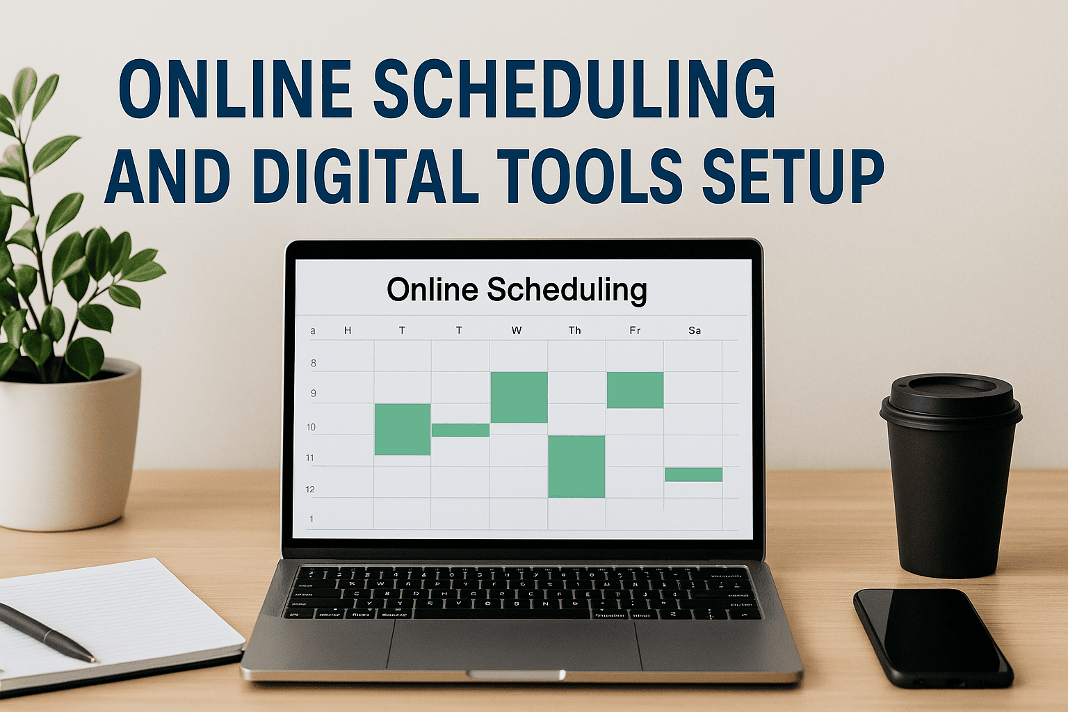 Online scheduling and digital tools setup